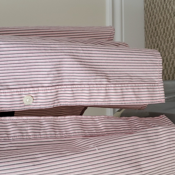 Pink/grey striped Gap maternity shirt dress with pockets in size medium, NWT - Picture 9 of 14